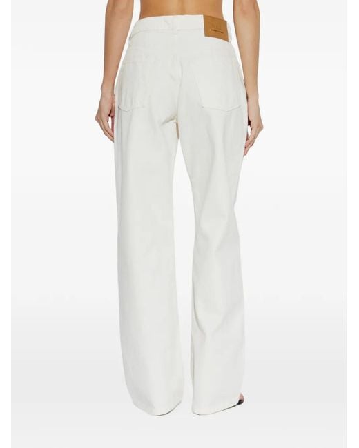 AMI White Straight-Leg Denim Jeans