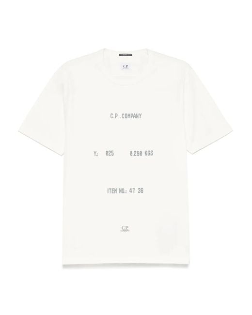 C P Company タイポグラフィロゴ Tシャツ White