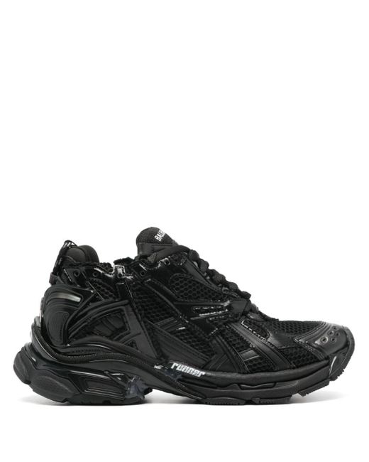 Balenciaga Runner Sneakers Met Vlakken in het Black