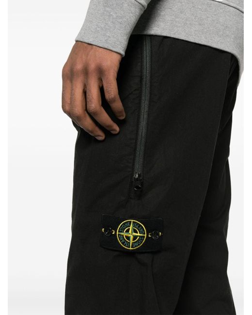 Stone Island Black Tapered Track Pants for men