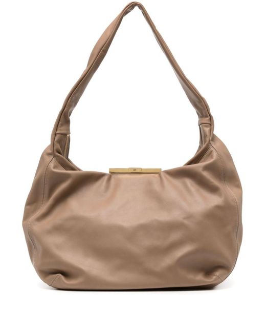 ROKH Brown Slouch Leather Shoulder Bag
