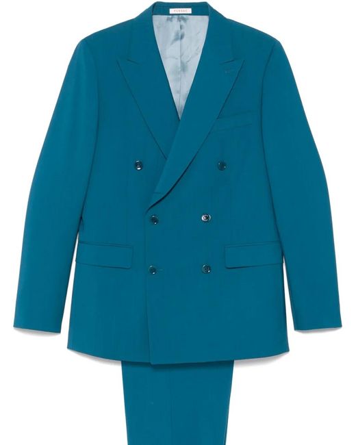 Fursac Blue Double-Breasted Suit for men