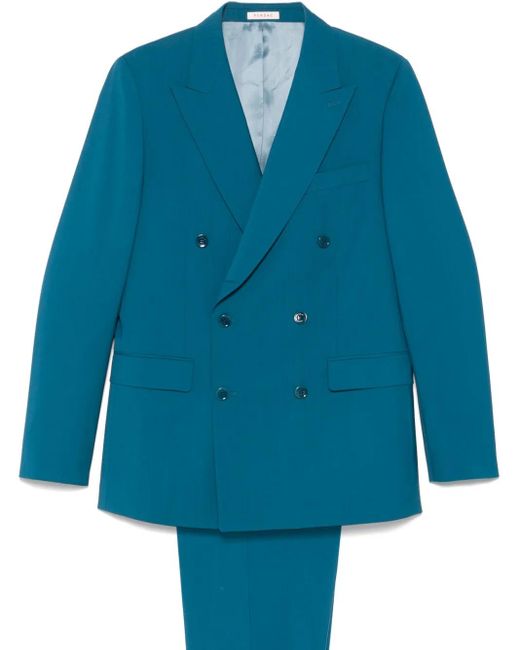 Fursac Blue Double-Breasted Suit for men