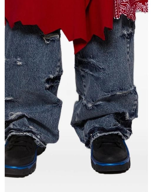PDF Red Paisley-Pattern Jeans for men
