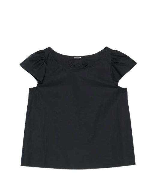 Susanne Bommer Black Puff-Sleeve Blouse