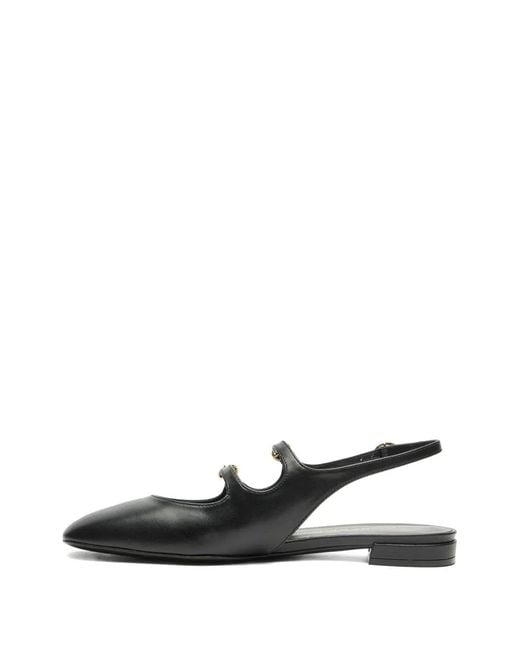 Stuart Weitzman Black Slingback Buckle Flats