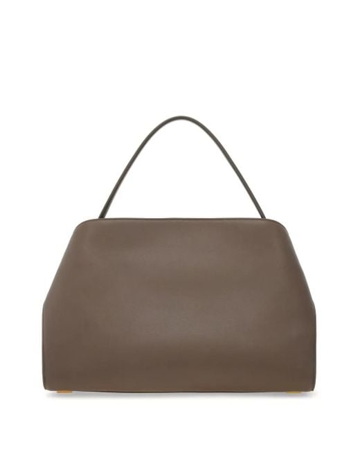 Ferragamo Brown Strukturierte Hug Tote Bag