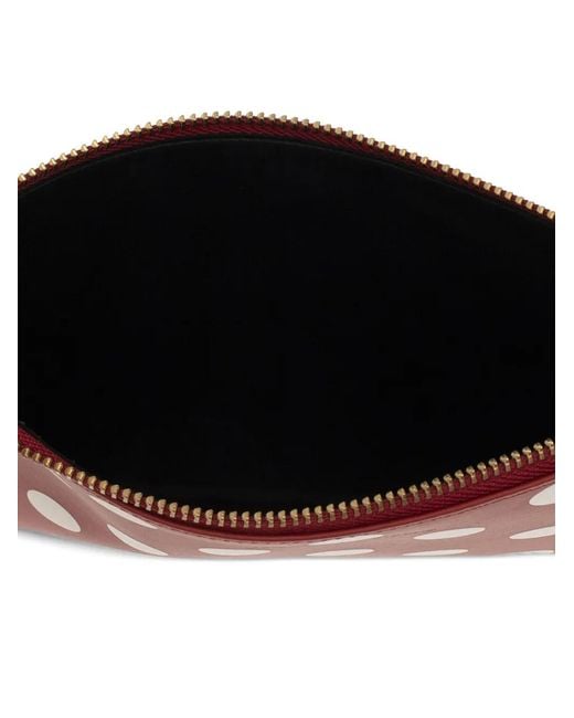 Comme des Garçons Red Polka-Dot Leather Pouch