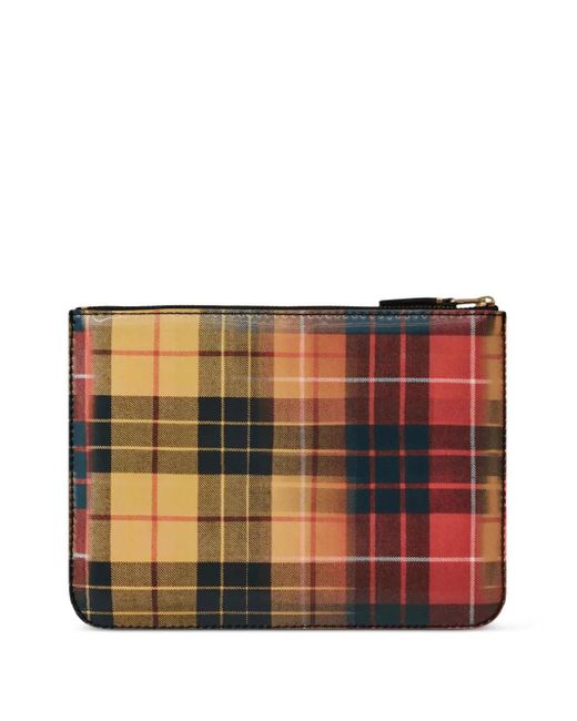 Comme des Garçons Orange Plaid-Pattern Wallet