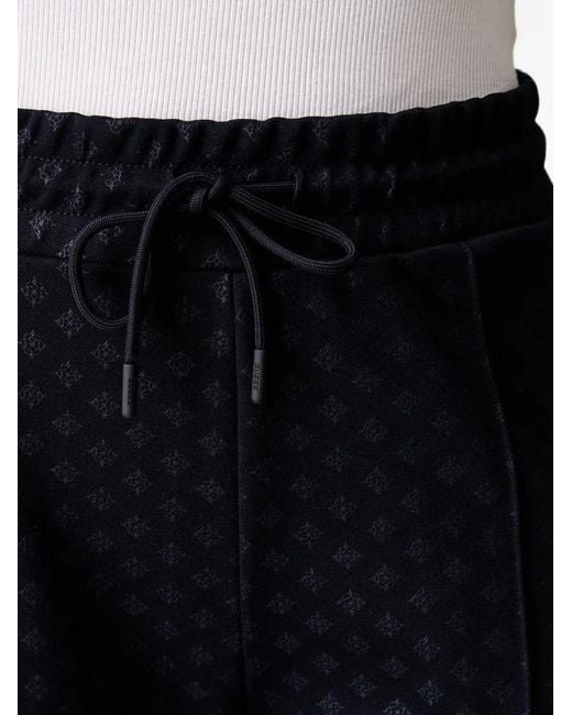 Guess Black Monogram-Pattern Drawstring Track Pants