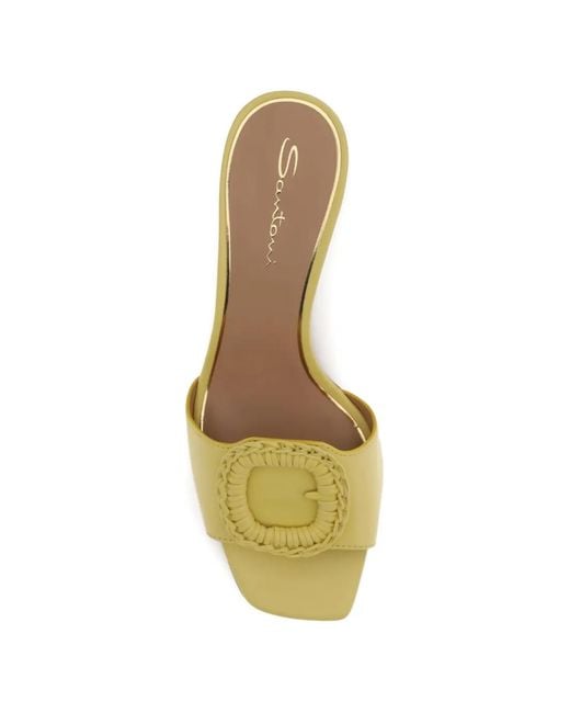 Santoni Metallic Sandales À Bout Carré