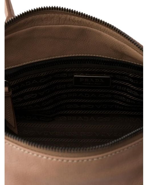 Prada Natural Bonnie Medium Antiqued Leather Tote Bag