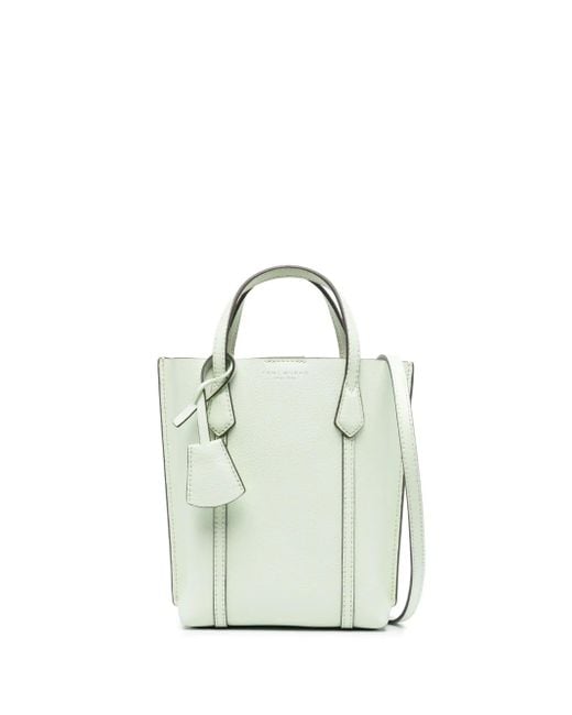Tory Burch Green Mini Perry Leather Tote Bag