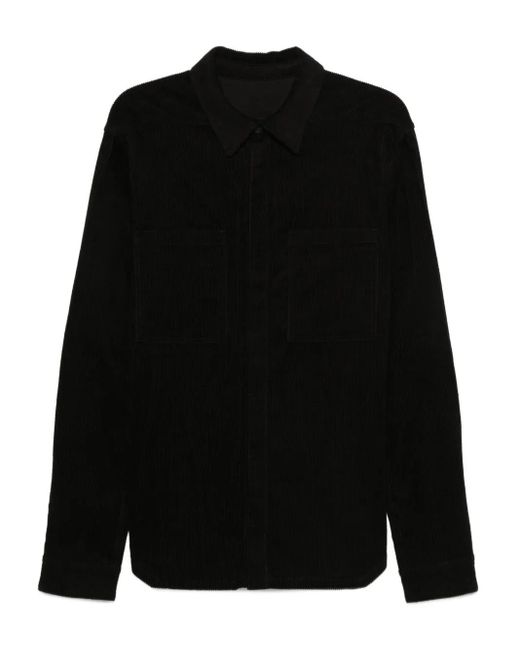 Camicia A Coste di Rick Owens in Black da Uomo