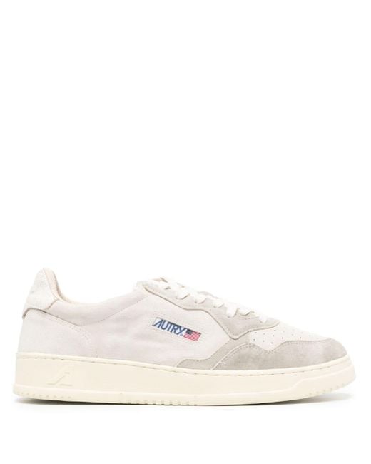 Autry White Medalist Suede Sneakers for men