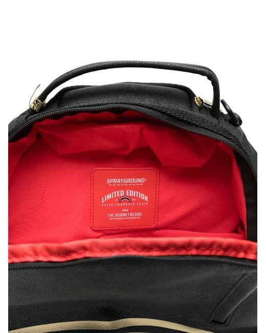 Sprayground Black Graphic-Print Backpack for men