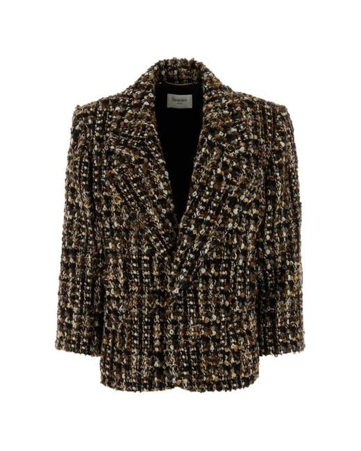 Saint Laurent Black Tweed Blazer