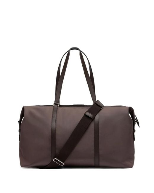 Bally Brown Code Striped Duffle Bag for men