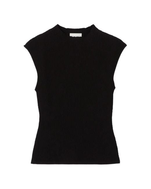 Débardeur En Maille À Col Montant Claudie Pierlot en coloris Black