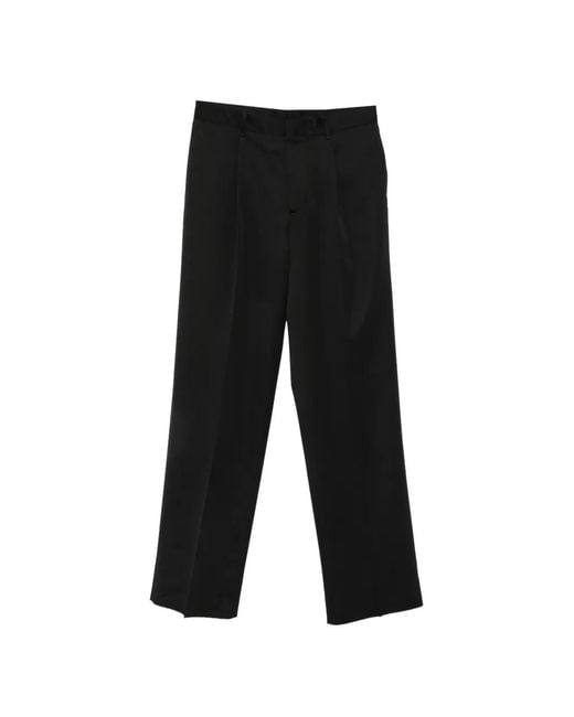 Lardini Black Pleated Tailored Trousers for men