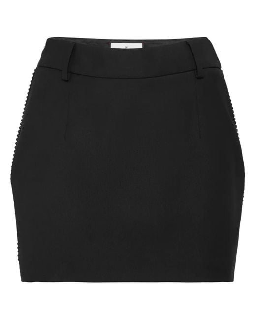 Philipp Plein Wollen Mini-Rok Met Stras in het Black
