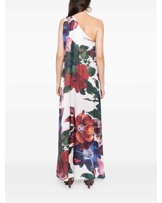 BLAKLACE White One-Shoulder Floral Dress