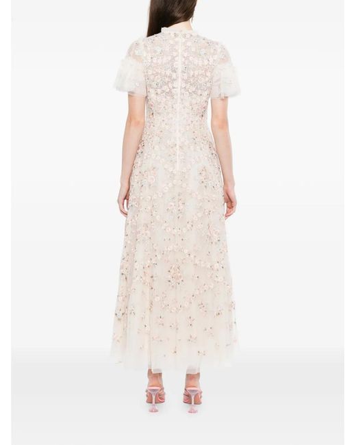 Needle & Thread White Floral Waltz Ankle Gown