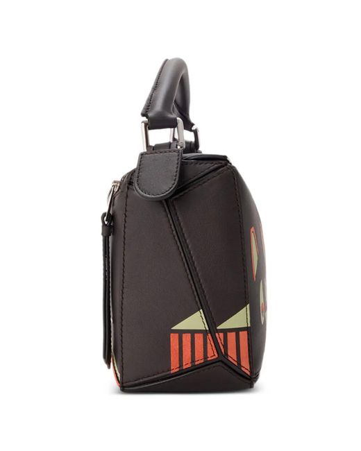 Loewe Black Small Puzzle Futurist Cat Tote Bag