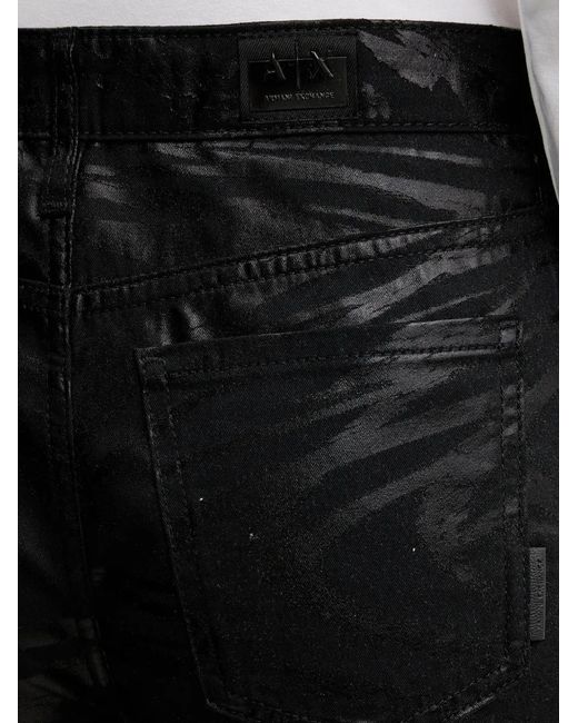 ARMANI EXCHANGE Black Zebra-Pattern Jeans