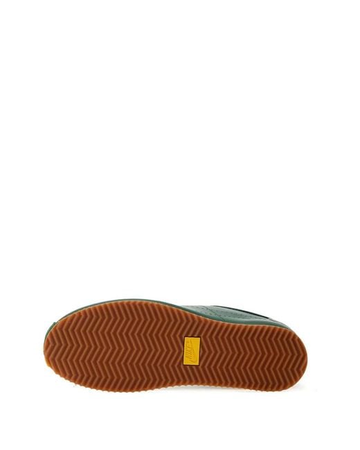 Nike Green Cortez Perforated-Detail Leather Sneakers