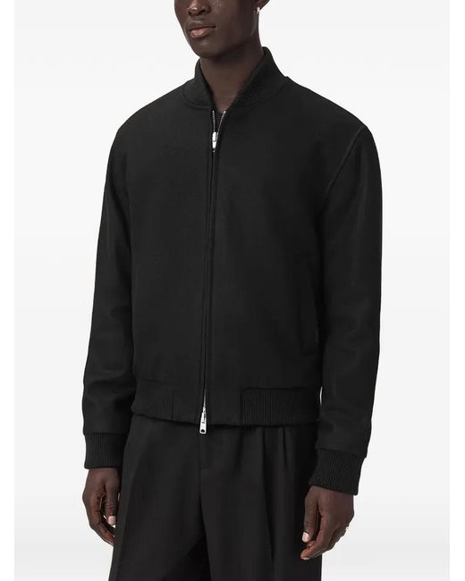AllSaints Black Zip-Up Bomber Jacket for men