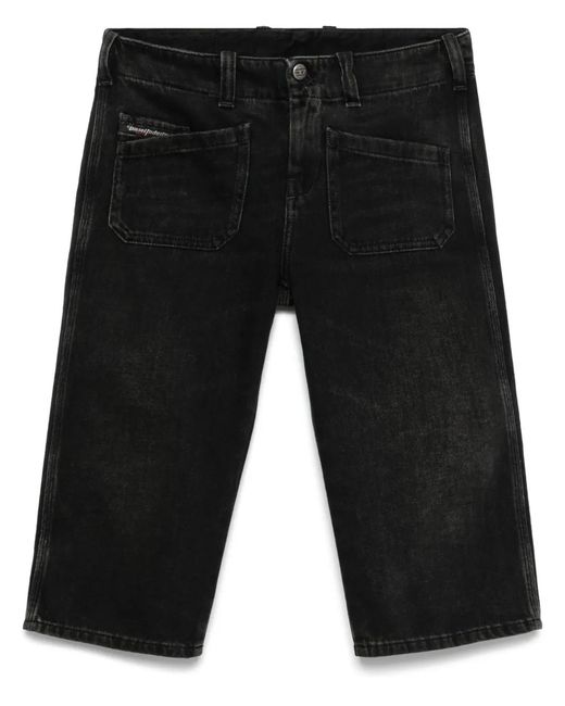 DIESEL Black 'De-Keate-Short' Denim Shorts