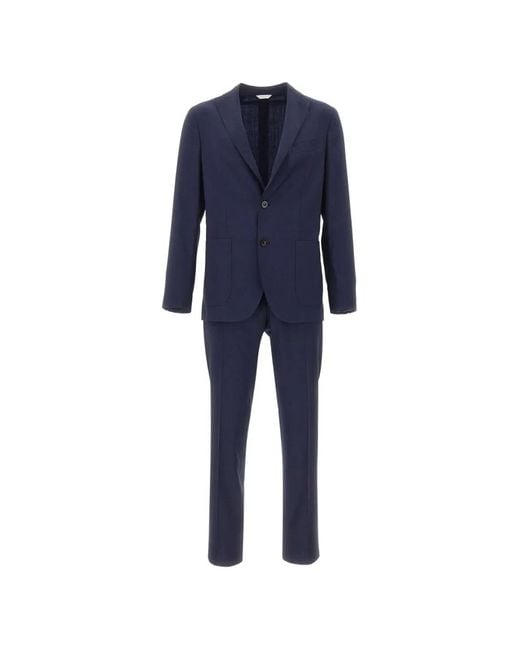 Boglioli Blue Virgin Wool Suit for men