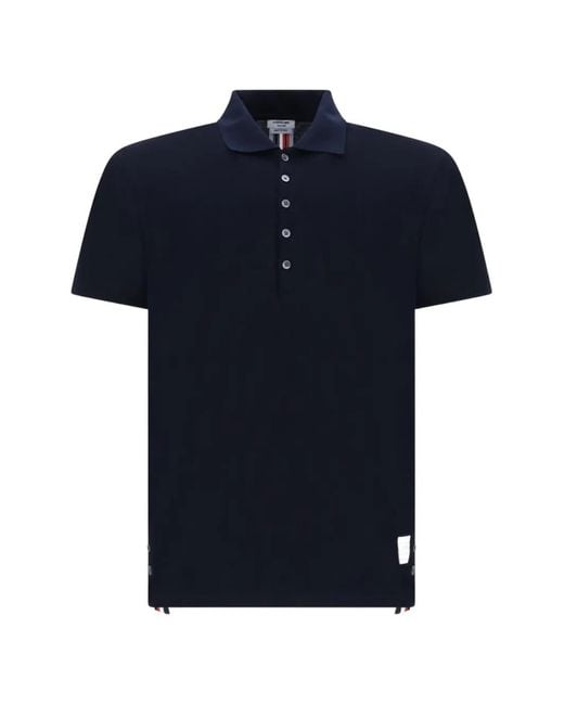 Thom Browne Blue Polo À Manches Courtes for men