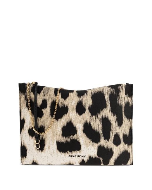 Givenchy Black Voyou Leopard-Print Shoulder Bag