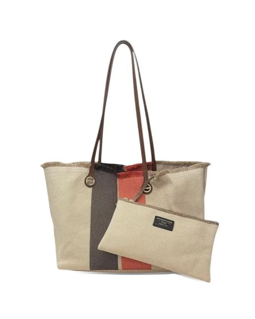Borbonese Natural Medium Flight Shopping Bag
