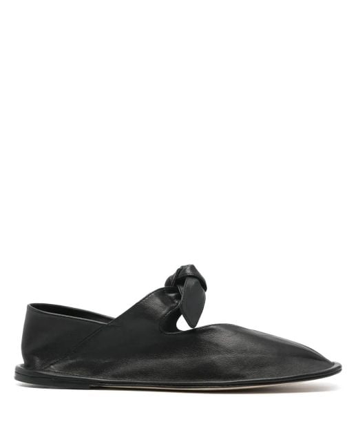 Hereu Black Llasada Leather Ballerinas