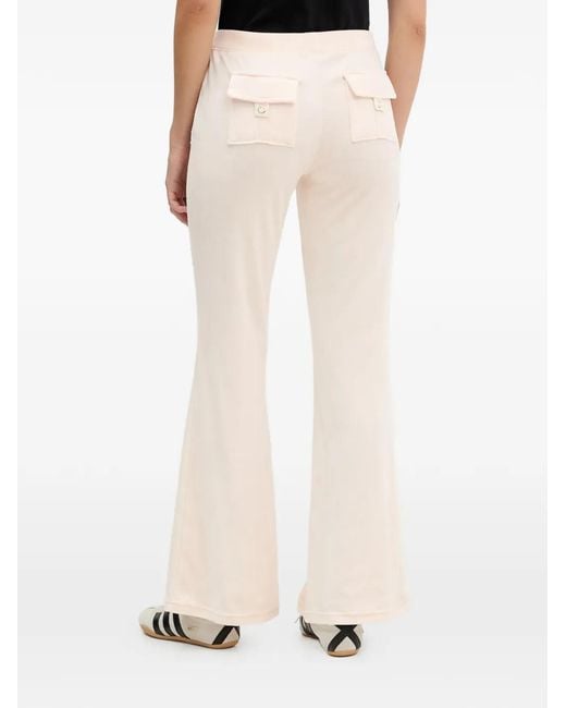 Juicy Couture White Patch-Pocket Track Pants