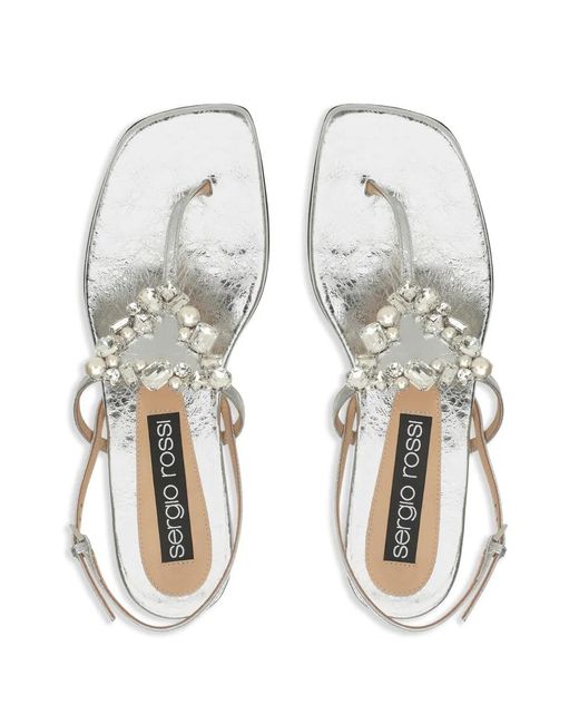 Sergio Rossi White Godiva Precious Sandals