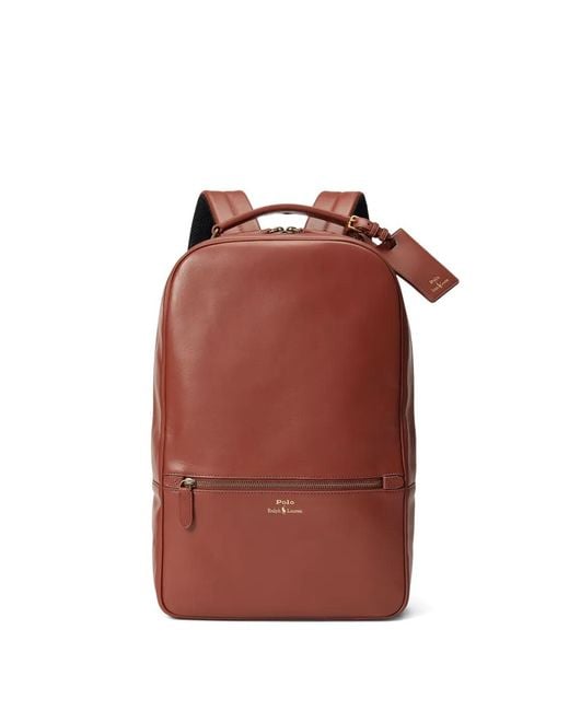 Polo Ralph Lauren Red Sac À Dos En Cuir À Fermeture Zippée for men