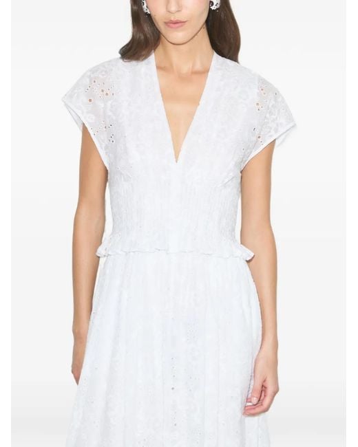 Tory Burch White Eyelet Cotton Maxi Dress