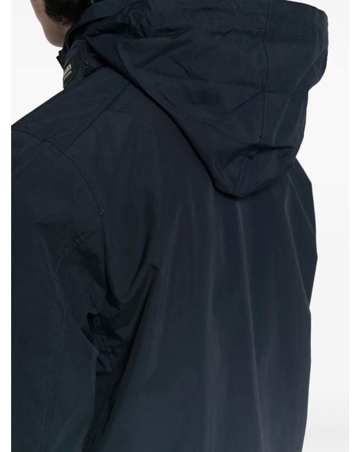 Woolrich Blue High-Neck Zip-Up Jacket for men