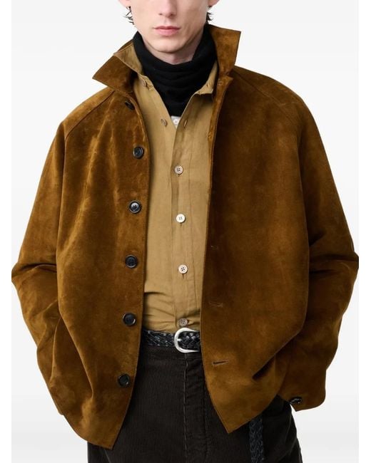 Studio Nicholson Brown Bowe Suede Jacket