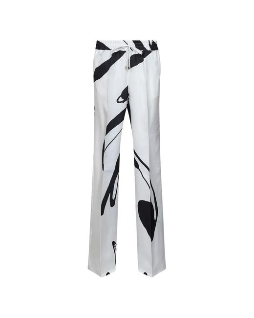 Kiton White Trousers Silk
