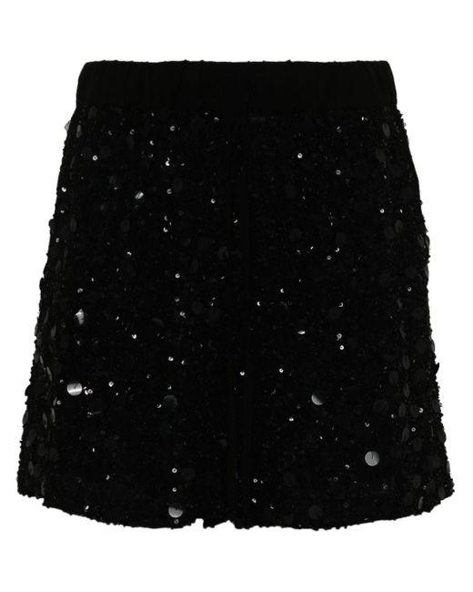 P.A.R.O.S.H. Galassia Sequin-embellished Shorts Black