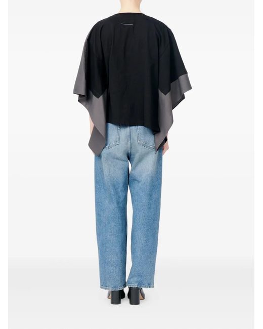 MM6 by Maison Margiela Blue Blouse À Encolure Ronde