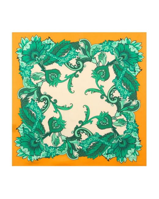 Etro シルク ツイル スカーフ Green