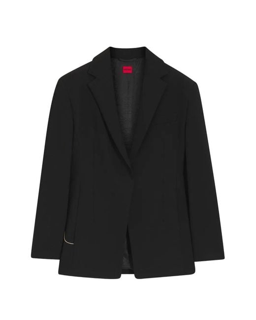 HUGO Black Notched-Lapel Blazer