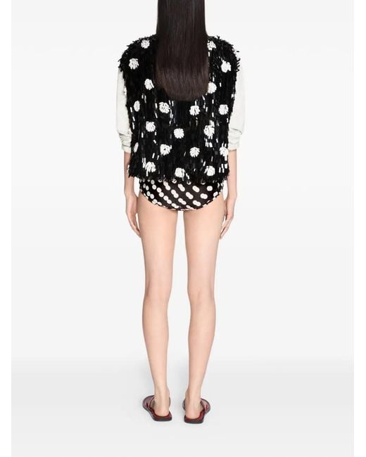 Dries Van Noten Black Polka-Dot Micro Shorts