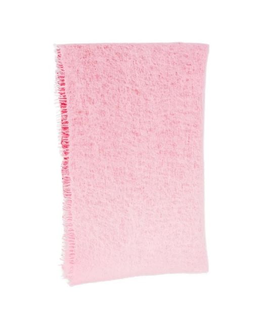 Mouleta Pink Fringed-Edge Scarf